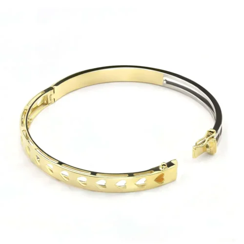 Bratara Fixa din aur cu Inimioare BBT004