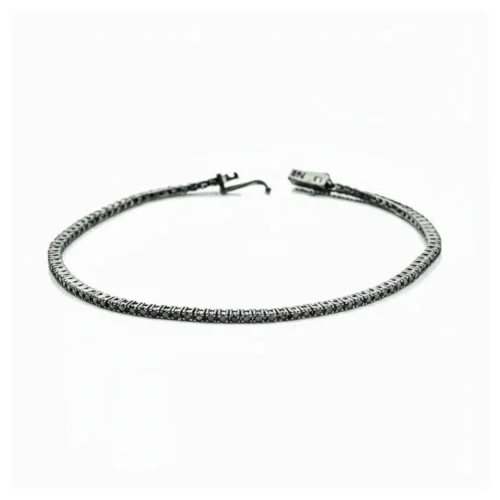 Bratara Tennis din Aur cu Diamante Negre 1.37ct