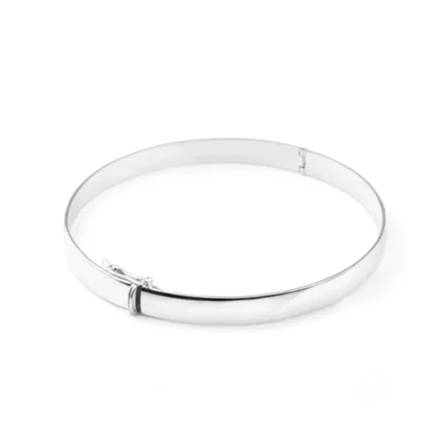 Bratara plina de dama din aur alb