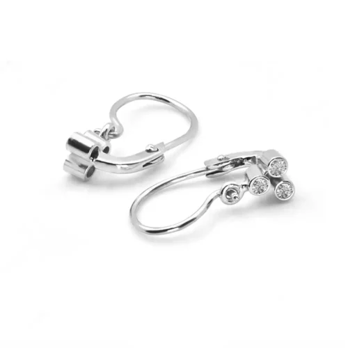 Cercei din aur galben pentru bebeluși cu diamante, model CCD014