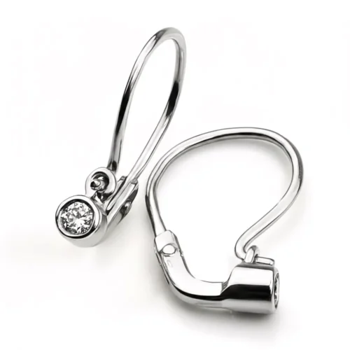 Cercei din Aur alb pentru Copii cu diamant CCD002