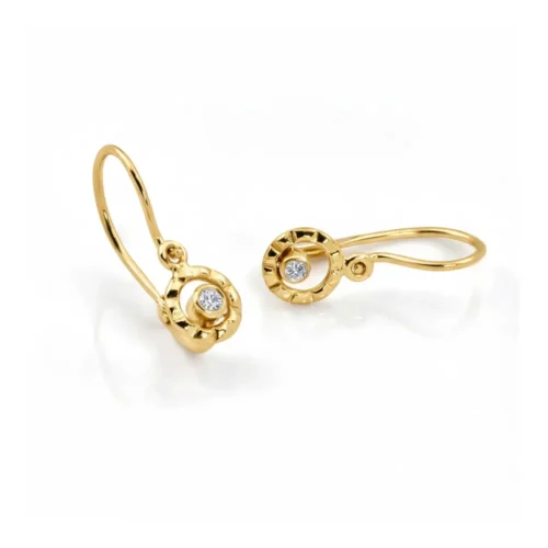 Cercei din aur galben nou nascuti cu tortita CCD008