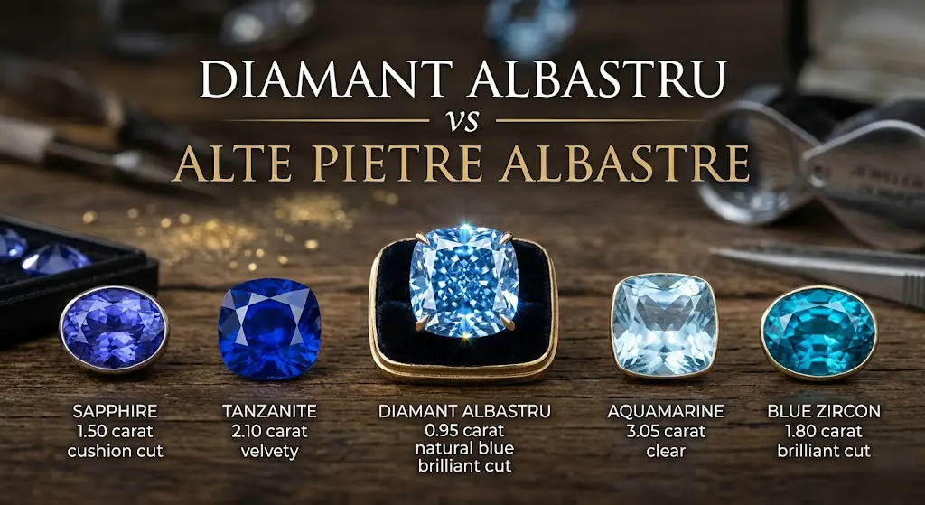 Diamant albastru vs alte pietre albastre