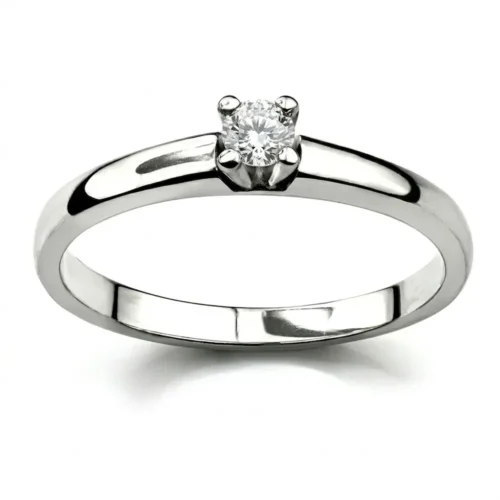Inel Aur Solitaire cu Diamant 0.10ct. IL042