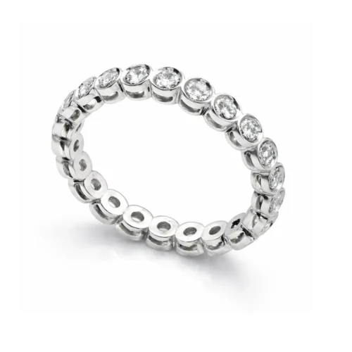Inel Eternty Aur Alb cu Diamante Incolore