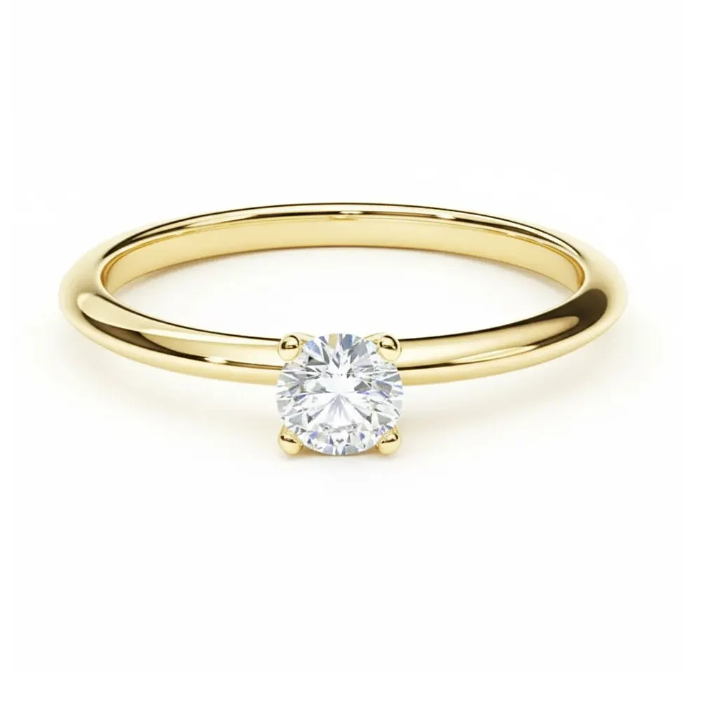 Inel Logodna Aur galben Solitaire Diamant Rotund