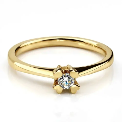 Inel Solitar Clasic din Aur galben Diamant IL023