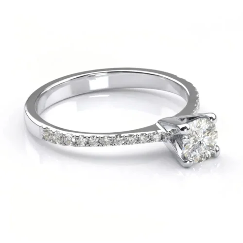 Inel aur alb cu diamant natural de 0.40ct IL157