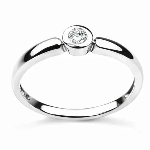 Inel aur alb de Logodna cu Diamant in Caseta IL047