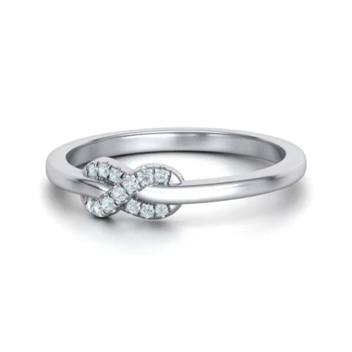 Inel aur alb de logodna Infinit din Aur cu Diamant IL152