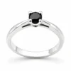 Inel aur alb de logodna din Aur cu Diamant Negru 0.20ct IL180
