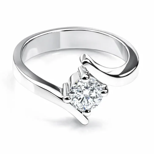 Inel aur alb logodna diamant 0.50 ct. IL054