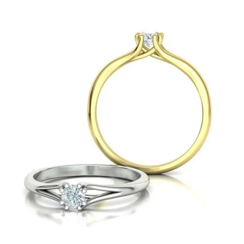 Inel aur de Logodna cu Diamant 0,25ct. IL187 alb