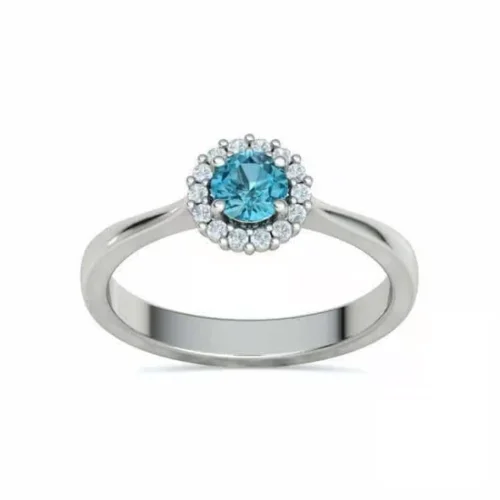 Inel aur de Logodna cu Topaz si Diamante IL206