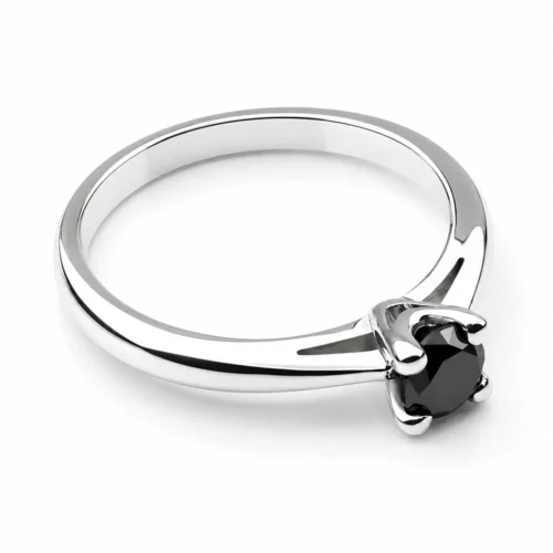 Inel aur de logodna din Aur cu Diamant Negru 0.20ct IL180