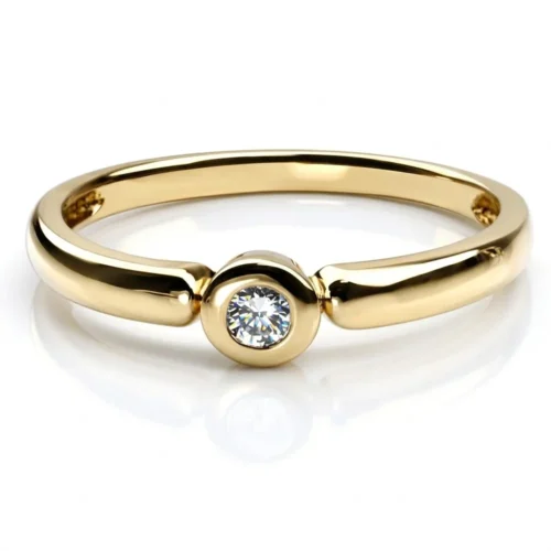 Inel aur galben de Logodna cu Diamant in Caseta IL047