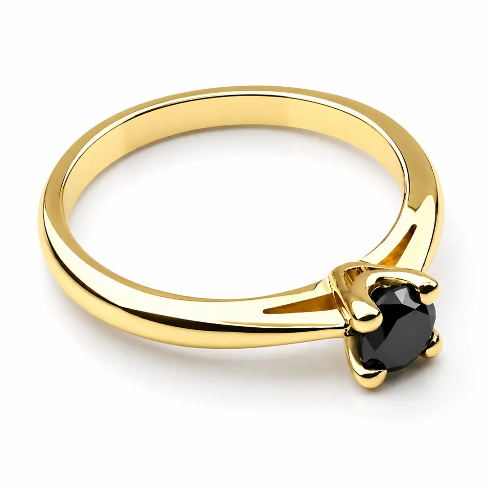 Inel de logodna din Aur cu Diamant Negru 0.20ct IL180 - imagine 3