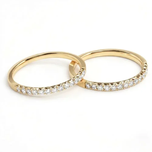 Inel aur galben semieternity fishtail IL166