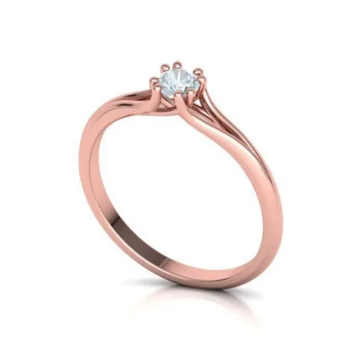 Inel aur roz de Logodna cu Diamant 0,25ct. IL187
