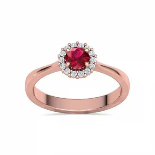 Inel de Logodna cu Rubin si Diamante IL205