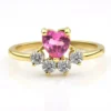Inel de Logodna cu Safir Roz si Diamante IL137