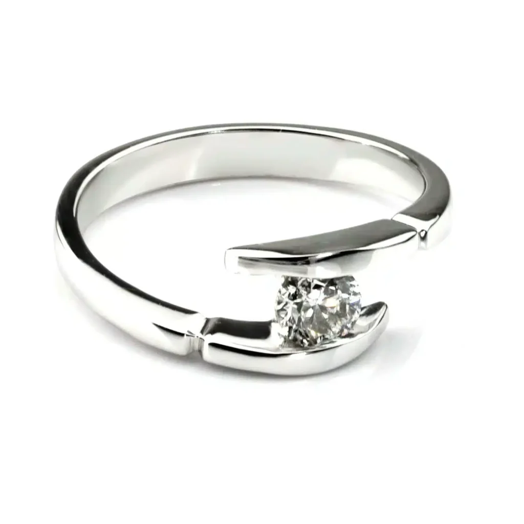 Inel de Logodna din Aur ALB cu Diamant 0,30ct.