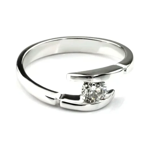 Inel de Logodna din Aur ALB cu Diamant 0,30ct.