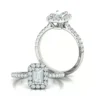 Inel de Logodna din Aur ALB cu Diamant Emerald IL175