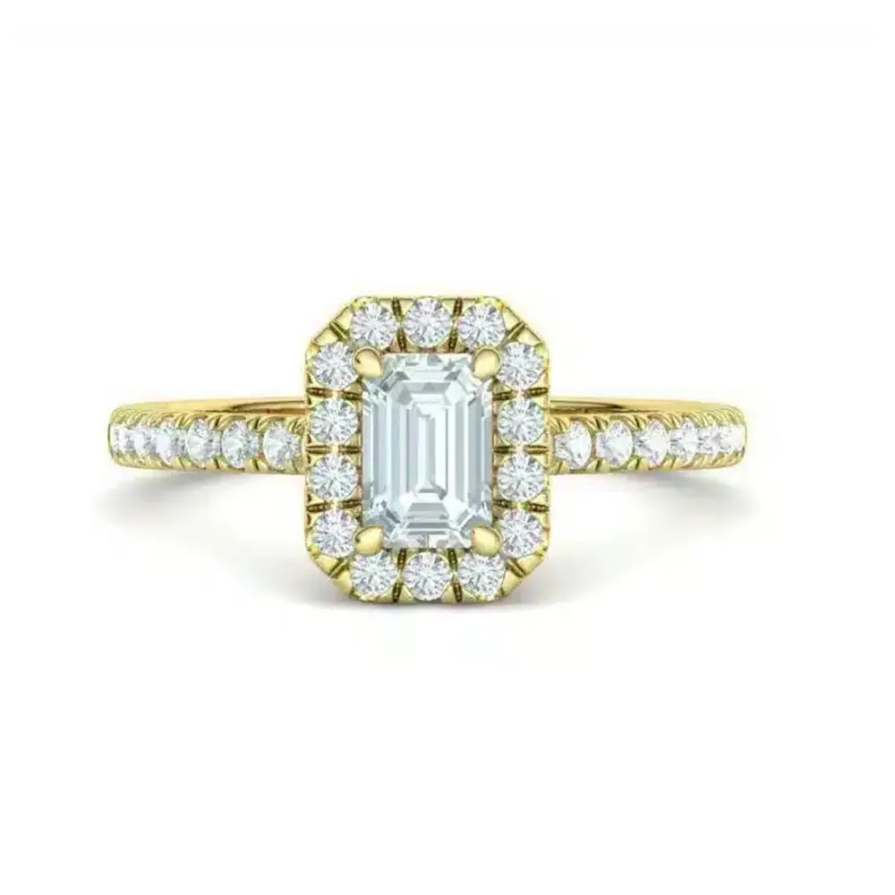 Inel de Logodna din Aur GALBEN cu Diamant Emerald IL175