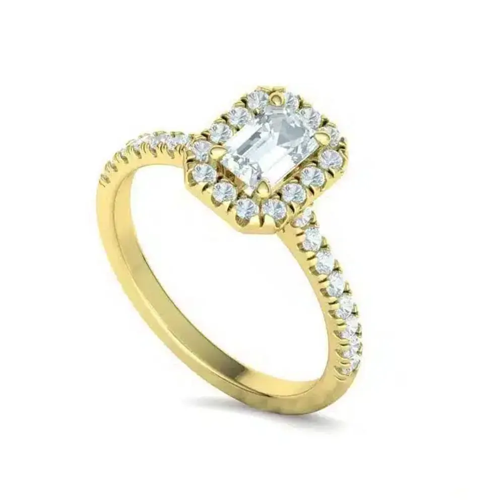 Inel de Logodna din Aur GALBEN cu Diamant Emerald IL175