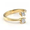 Inel de logodna AUE GALBEN cu doua Diamante Princess IL181