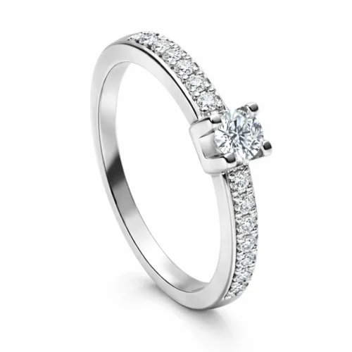 Inel de logodna Side-Stone cu Diamante IL010