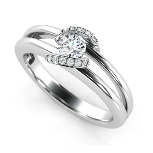Inel de logodna aur alb cu diamant 0,24ct.IL165