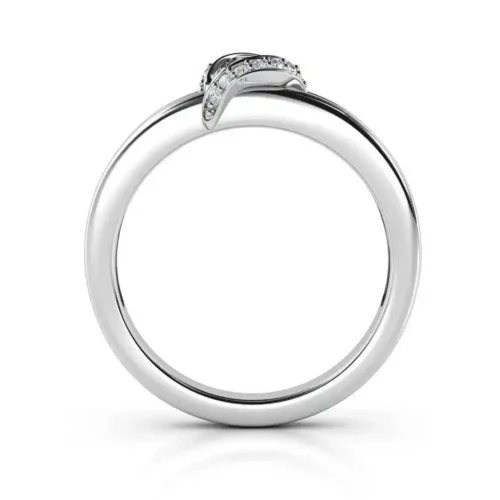 Inel de logodna aur alb cu diamant 0,24ct.IL165 in picioare