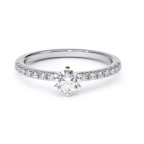 Inel de logodna cu diamante 0.43ct montat în aur alb IL167