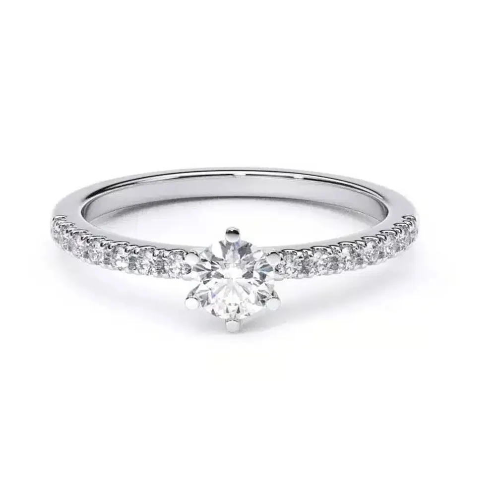 Inel de logodna cu diamante 0.43ct montat în aur alb IL167