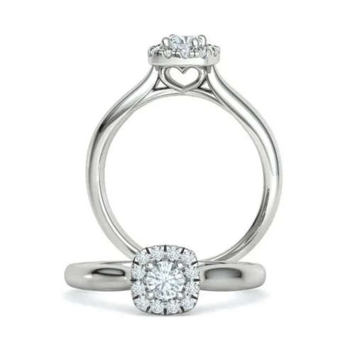 Inel de logodna din Aur alb cu Diamante Incolore IL185