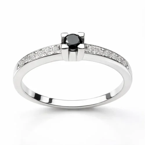 Inel de logodna din aur cu Diamant Negru IL099