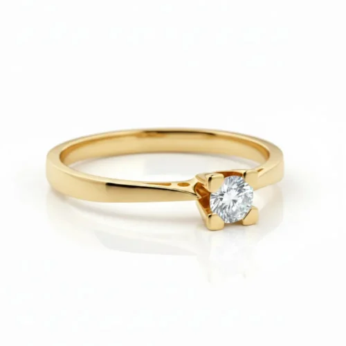 Inel de logodnă minimalist cu diamant 0,15ct IL006