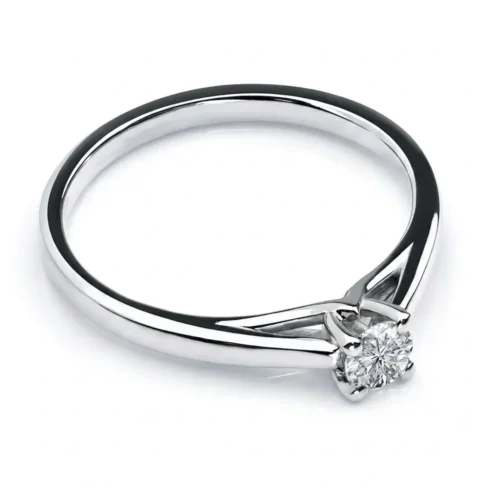 Inel din aur ALB cu diamant 0.25ct. IL177