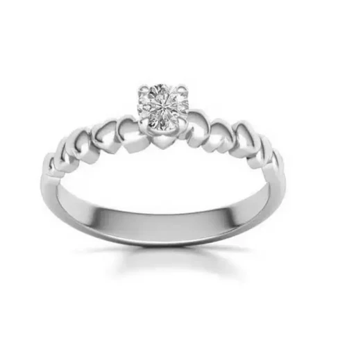 Inel inimioare cu diamant rotund 0.20ct. IL138-5