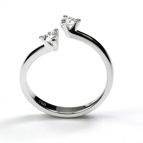 Inel logodna cu 2 diamante rotunde IL013