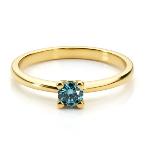 Inel logodna aur galben inima cu diamant 0,15ct IL077