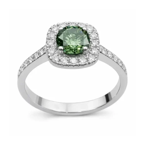 Inel logodna cu Diamant Verde Forest