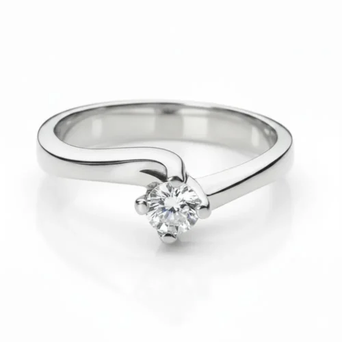 Inel logodna cu diamant rotund