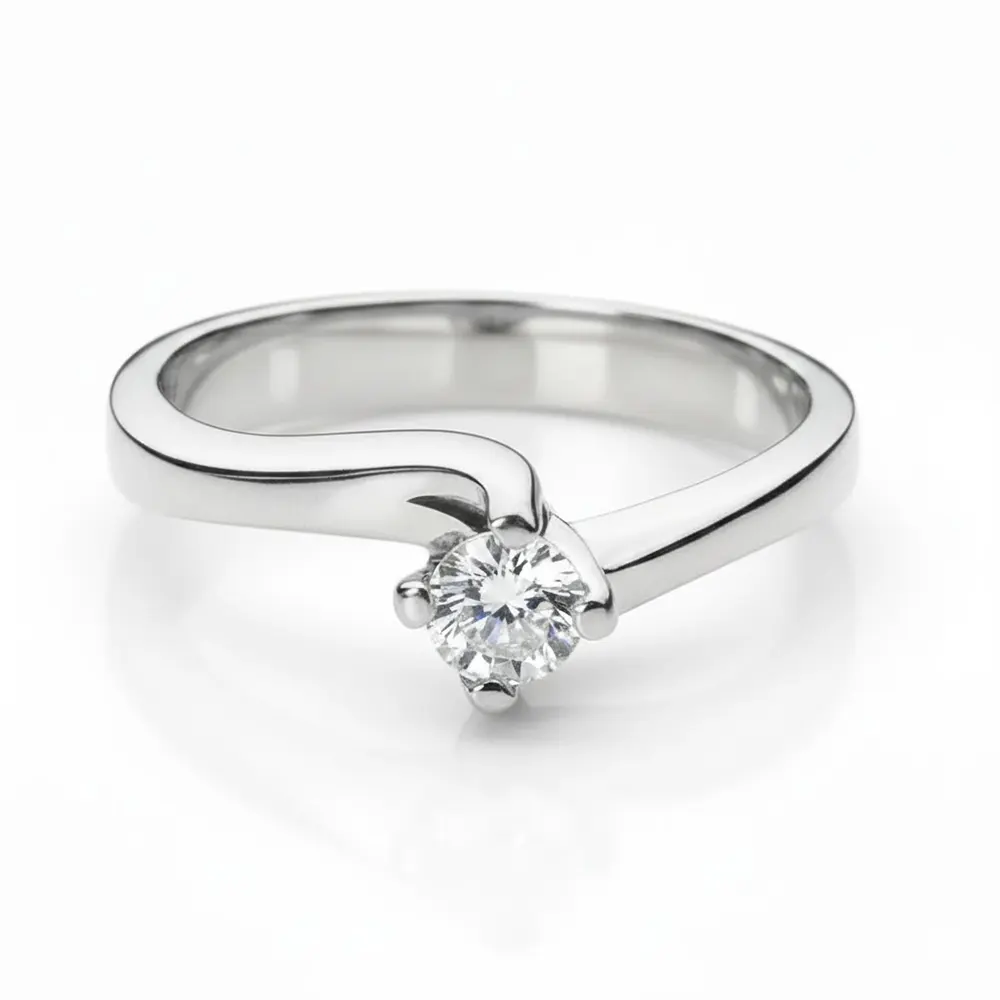 Inel logodna cu diamant rotund