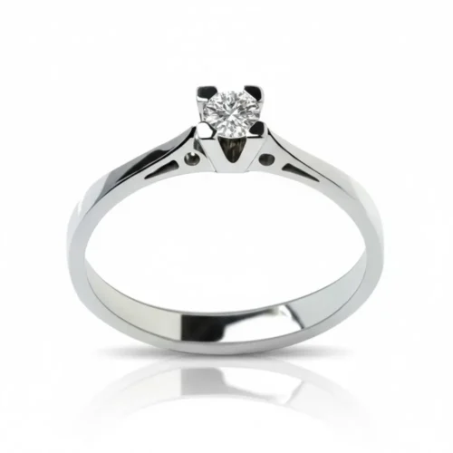 Inel minimalist cu diamant 0,15ct IL006