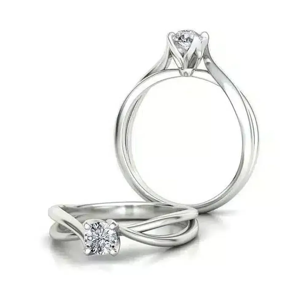 Inel solitaire aur cu diamant 0.25ct.IL139 - imagine 2