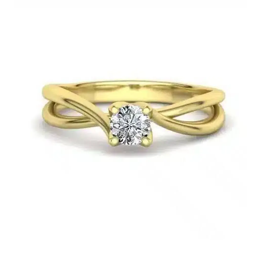 Inel solitaire aur cu diamant 0.25ct.IL139 - imagine 4