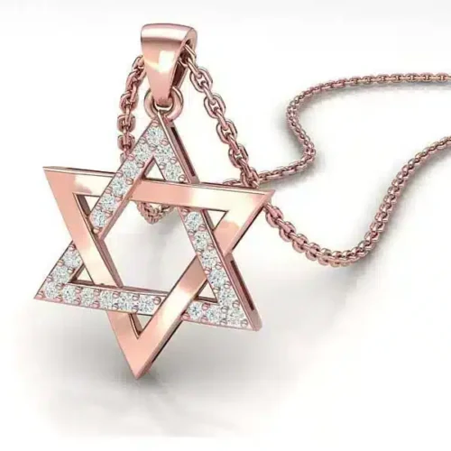 Pandantiv Aur Steaua lui David cu diamante PD016